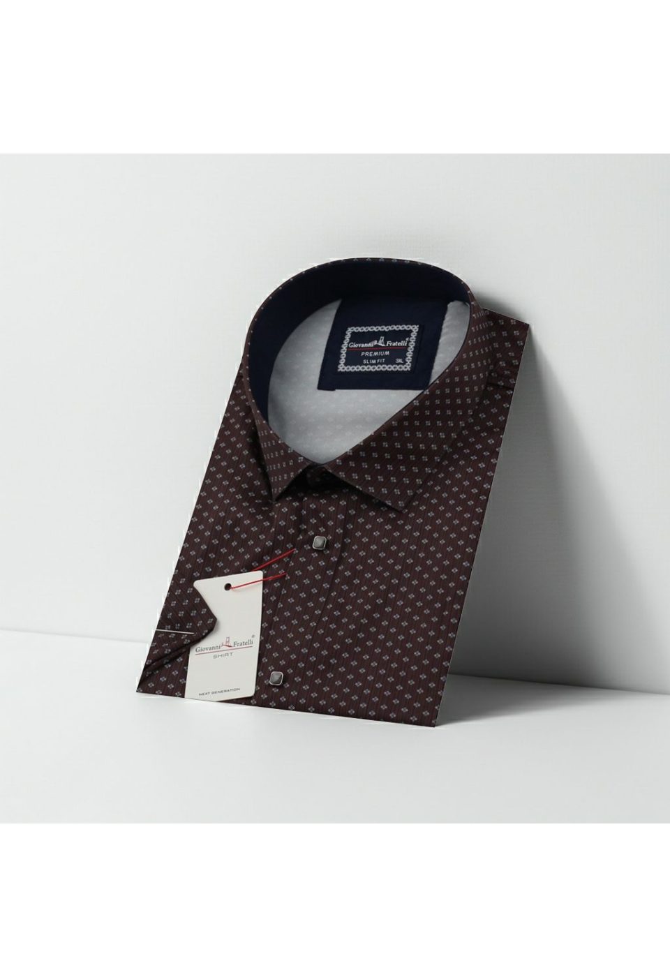 Büyük Beden Slim Fit Kısa Kol Dijital Baskılı Desenli Erkek Gömlek 4GMK311614007 - Giovanni Fratelli