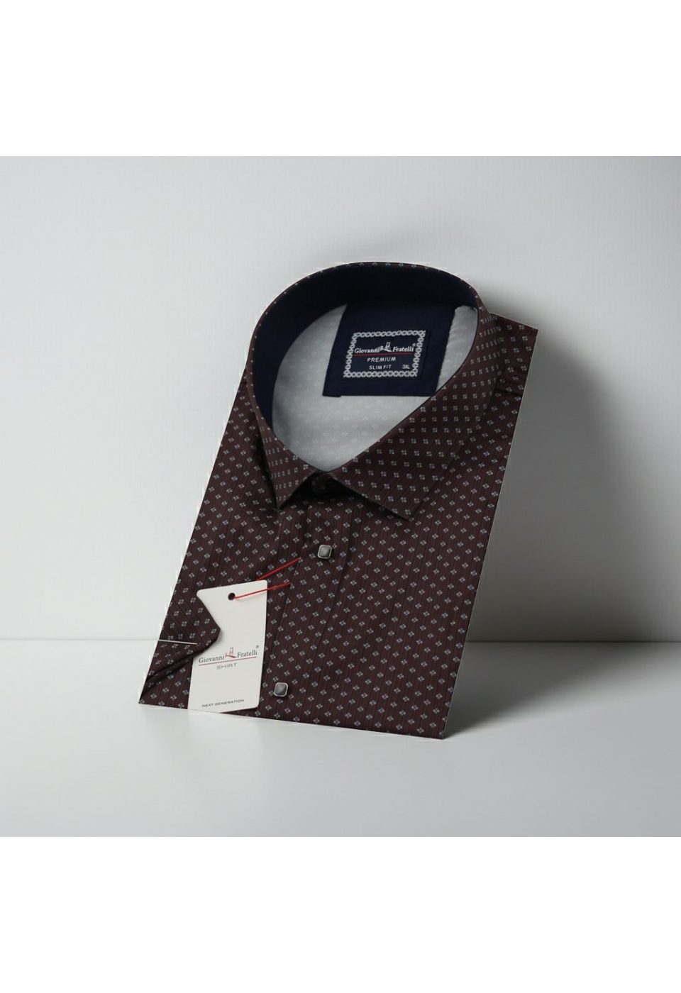 Büyük Beden Slim Fit Kısa Kol Dijital Baskılı Desenli Erkek Gömlek 4GMK311614007 - Giovanni Fratelli