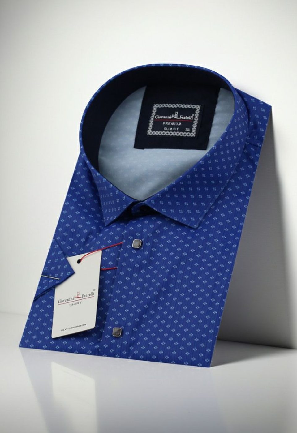 Büyük Beden Slim Fit Kısa Kol Dijital Baskılı Desenli Erkek Gömlek 4GMK311614010