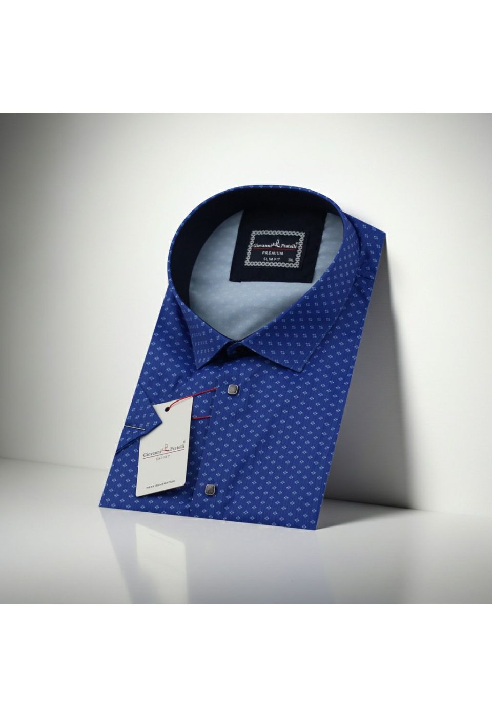 Büyük Beden Slim Fit Kısa Kol Dijital Baskılı Desenli Erkek Gömlek 4GMK311614010 - Giovanni Fratelli