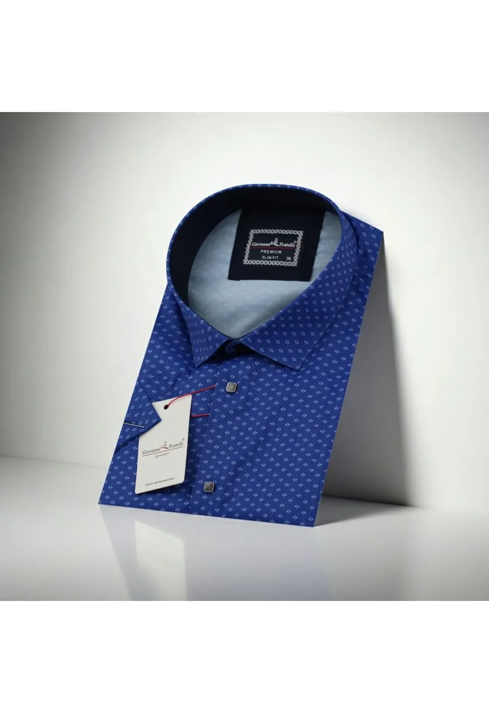 Büyük Beden Slim Fit Kısa Kol Dijital Baskılı Desenli Erkek Gömlek 4GMK311614010 - Giovanni Fratelli