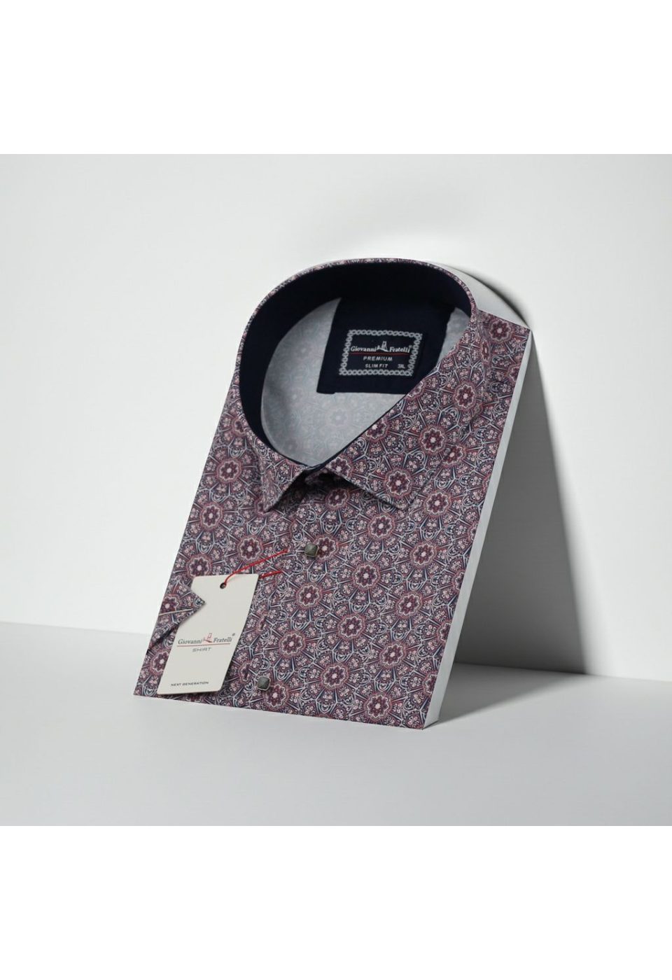 Büyük Beden Slim Fit Kısa Kol Dijital Baskılı Desenli Erkek Gömlek 4GMK311614018 - Giovanni Fratelli