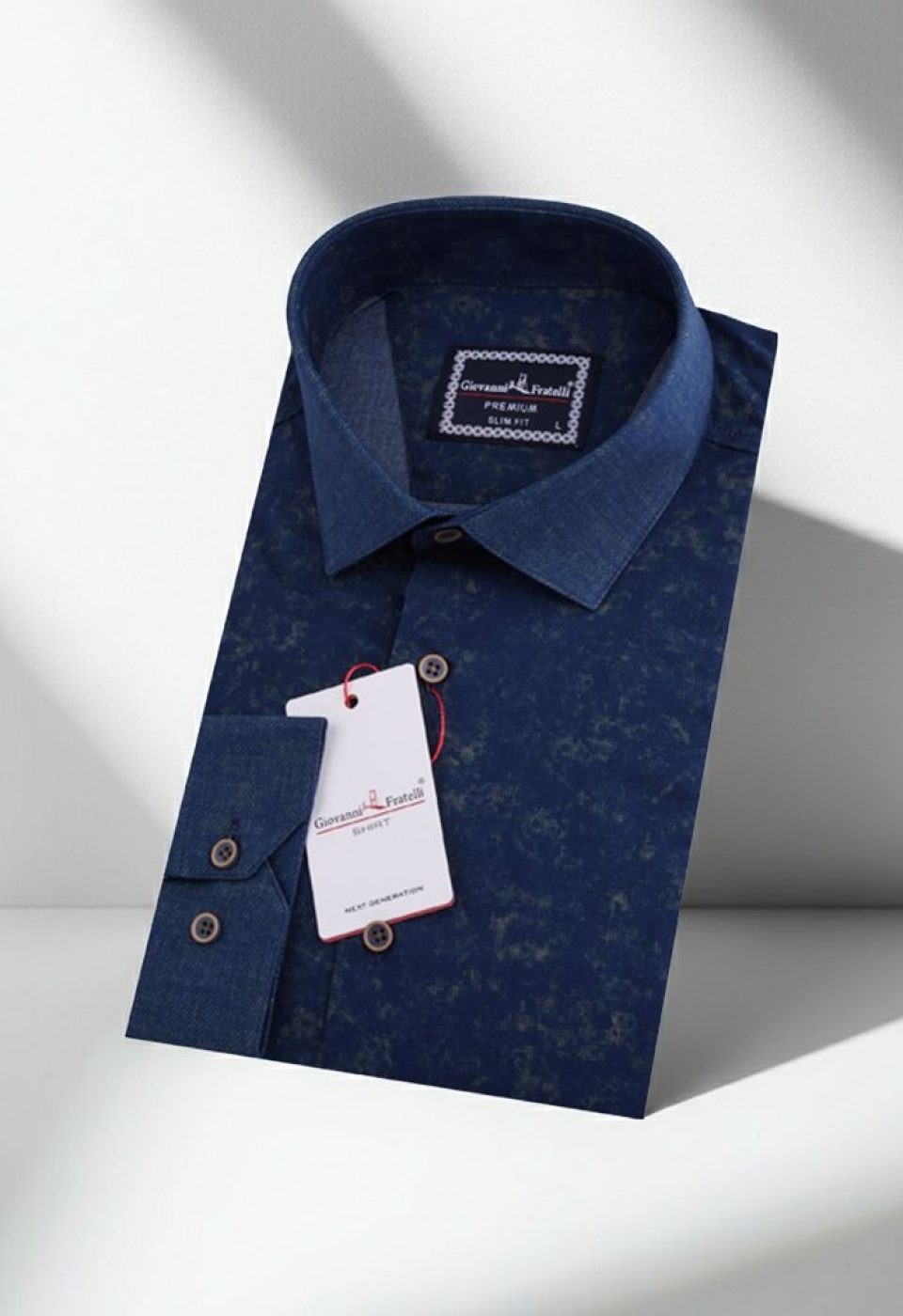 Slim Fit Uzun Kol Desenli Erkek Gömlek 3GMK311621003