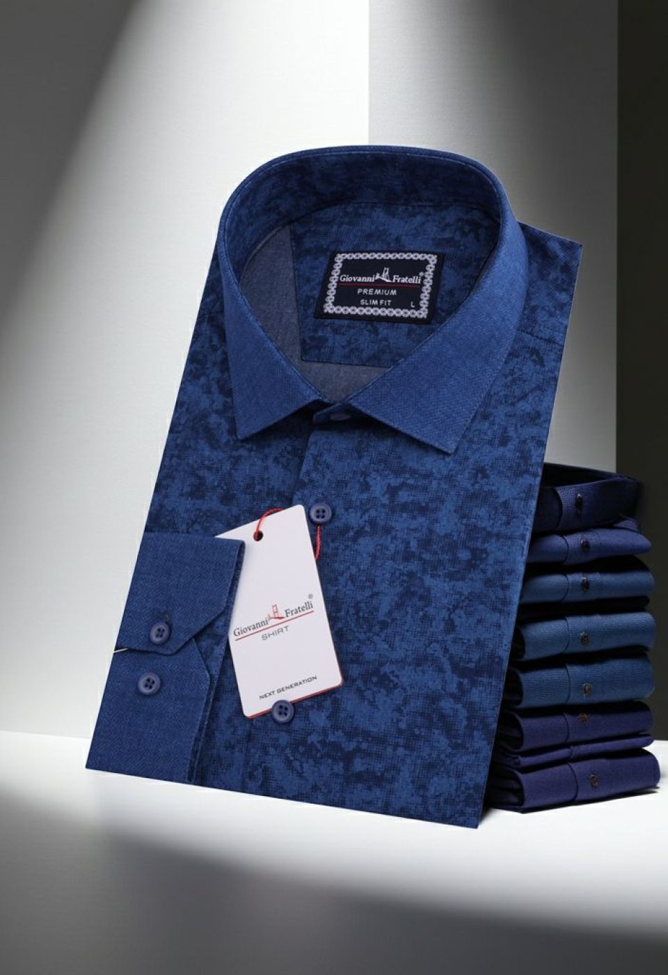 Slim Fit Uzun Kol Desenli Erkek Gömlek 3GMK311621006