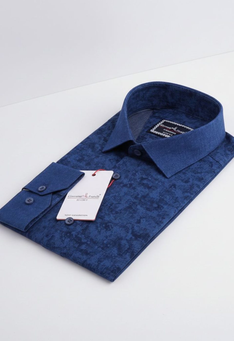 Slim Fit Uzun Kol Desenli Erkek Gömlek 3GMK311621006
