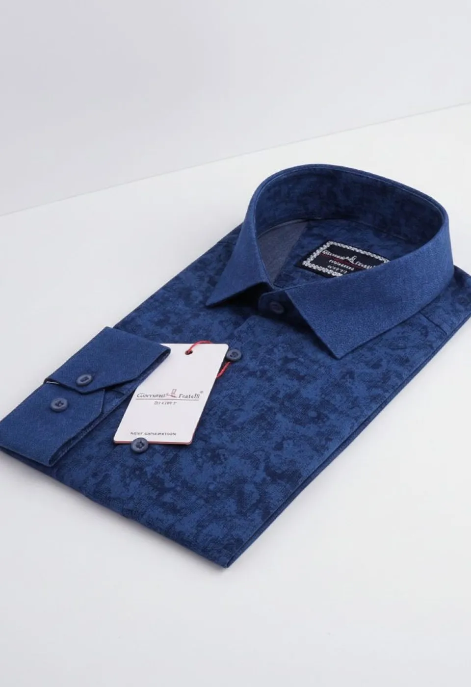 Slim Fit Uzun Kol Desenli Erkek Gömlek 3GMK311621006