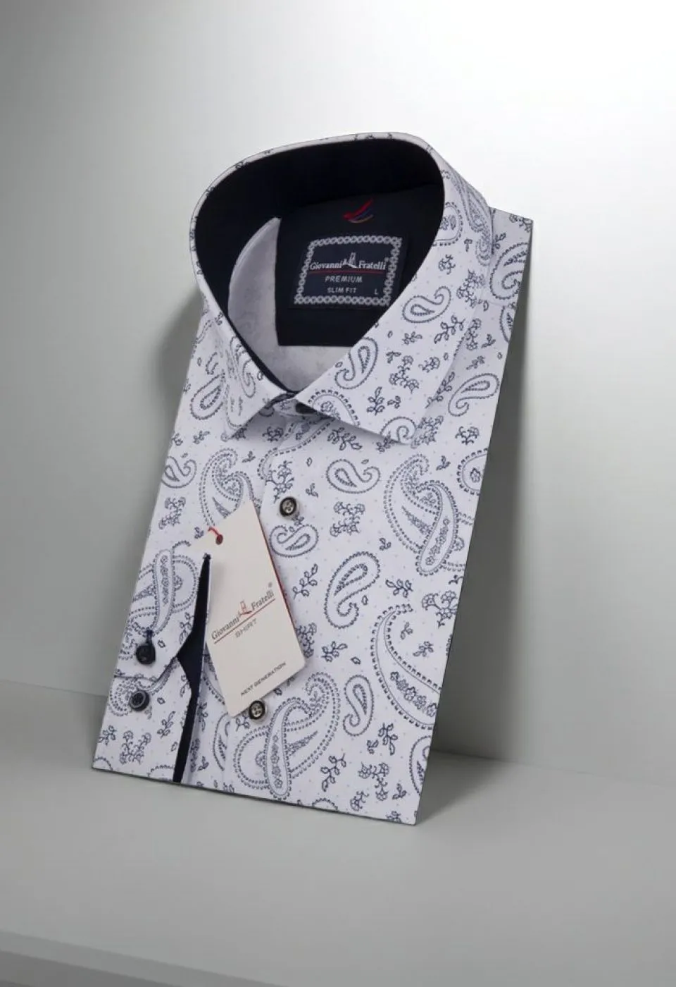 Slim Fit Uzun Kol Desenli Erkek Gömlek 3GMK311625001