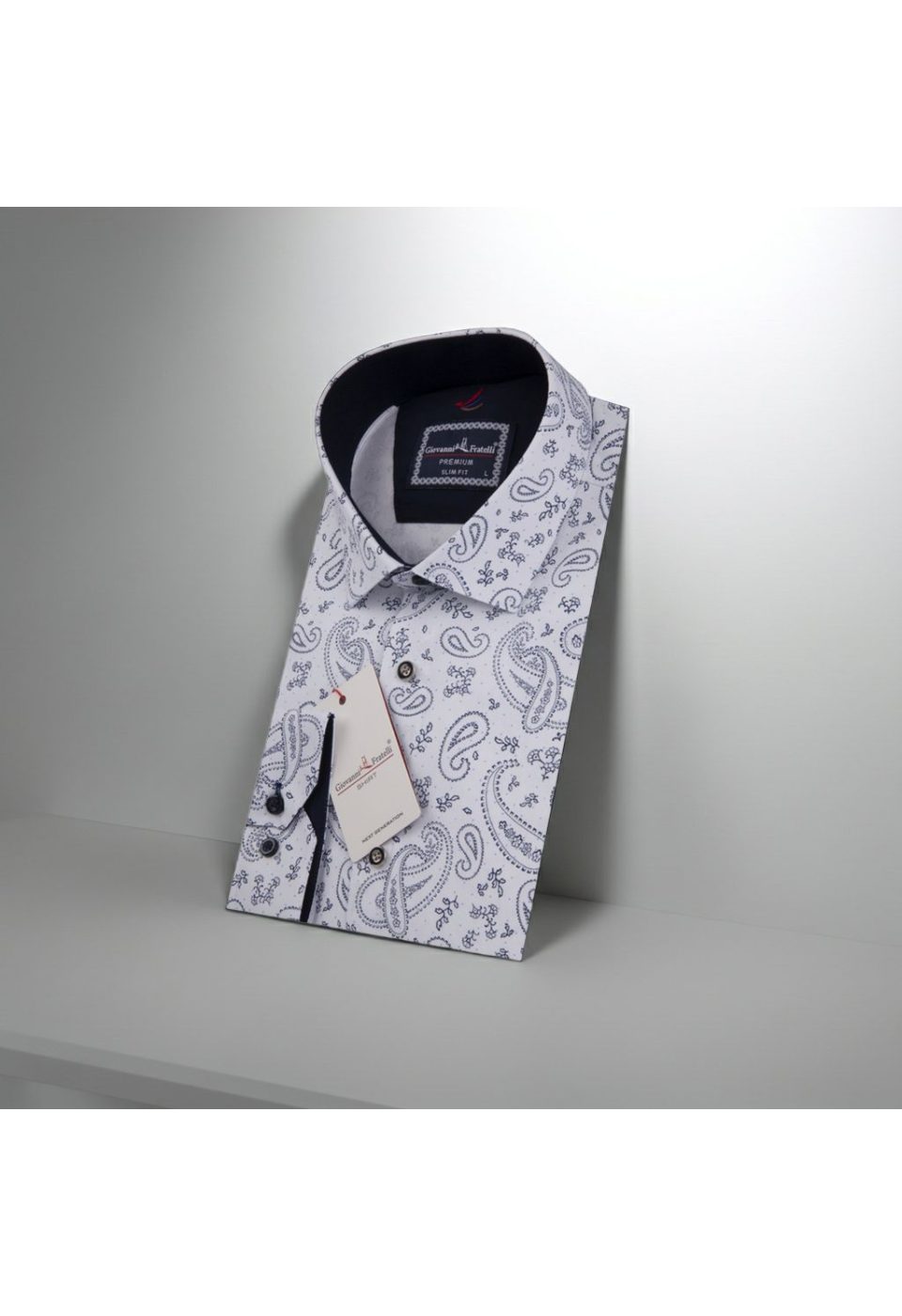 1625 CR KOT 001 Slim Fit Uzun Kol Desenli Erkek Gömlek 3GMK311625001 - Giovanni Fratelli