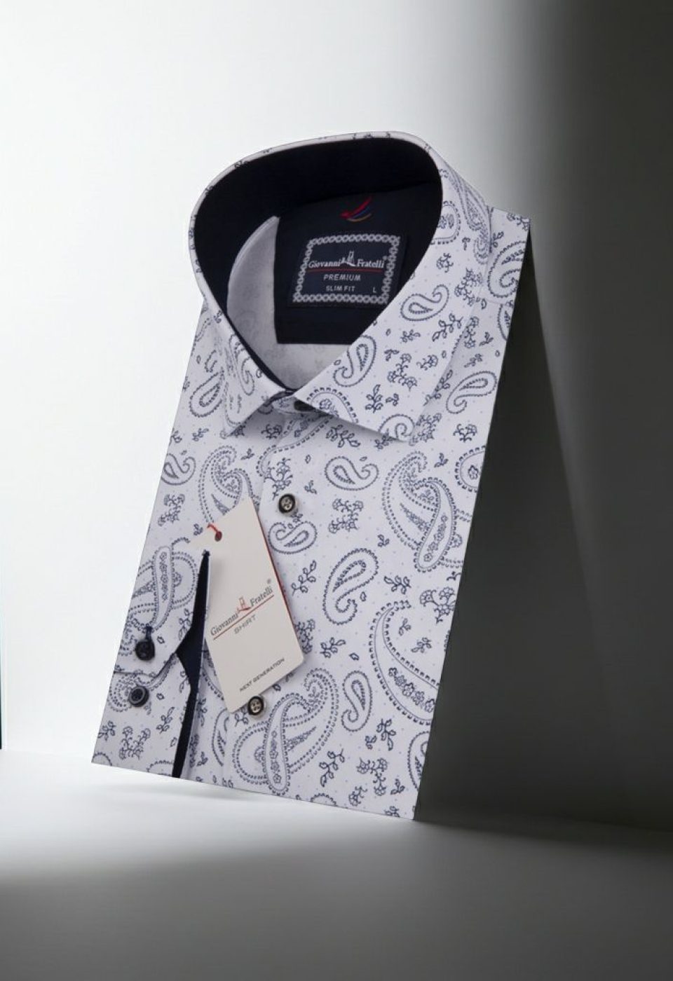 1625 CR KOT 001 Slim Fit Uzun Kol Desenli Erkek Gömlek 3GMK311625001 - Giovanni Fratelli