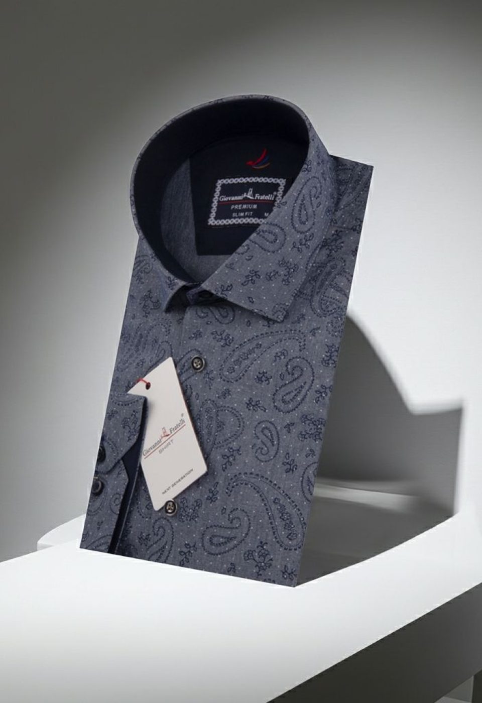 Slim Fit Uzun Kol Desenli Erkek Gömlek 3GMK311625005