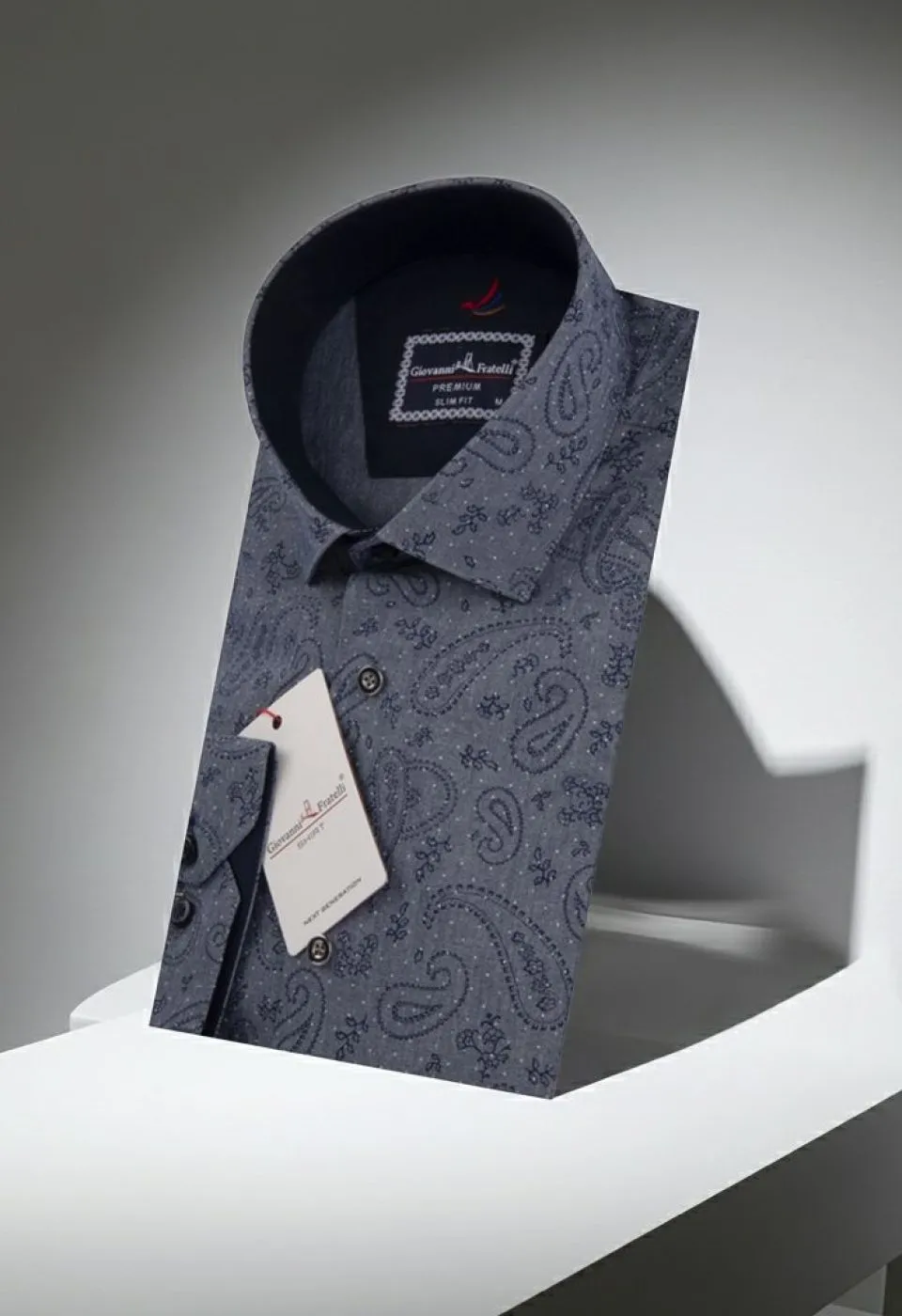 Slim Fit Uzun Kol Desenli Erkek Gömlek 3GMK311625005