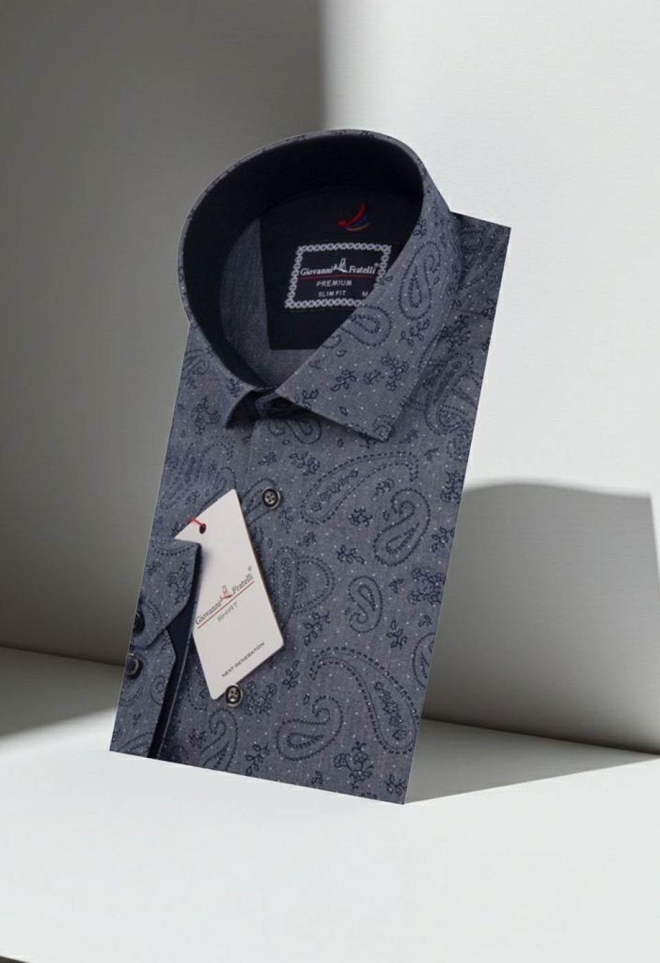 Slim Fit Uzun Kol Desenli Erkek Gömlek 3GMK311625005