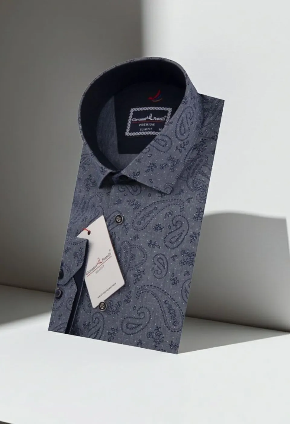 Slim Fit Uzun Kol Desenli Erkek Gömlek 3GMK311625005