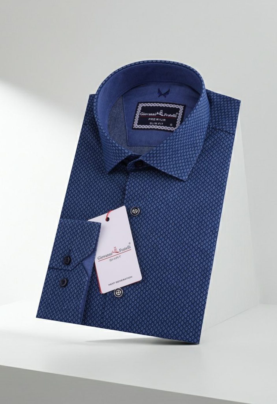 Slim Fit Uzun Kol Desenli Erkek Gömlek 3GMK311626001