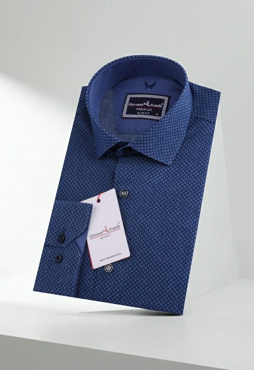Slim Fit Uzun Kol Desenli Erkek Gömlek 3GMK311626001