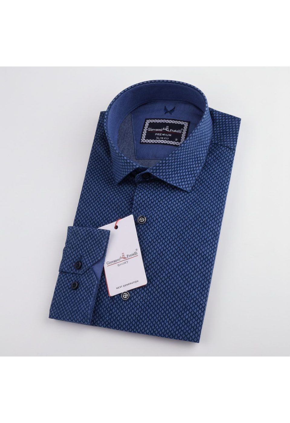 Slim Fit Uzun Kol Desenli Erkek Gömlek 3GMK311626001 - Giovanni Fratelli