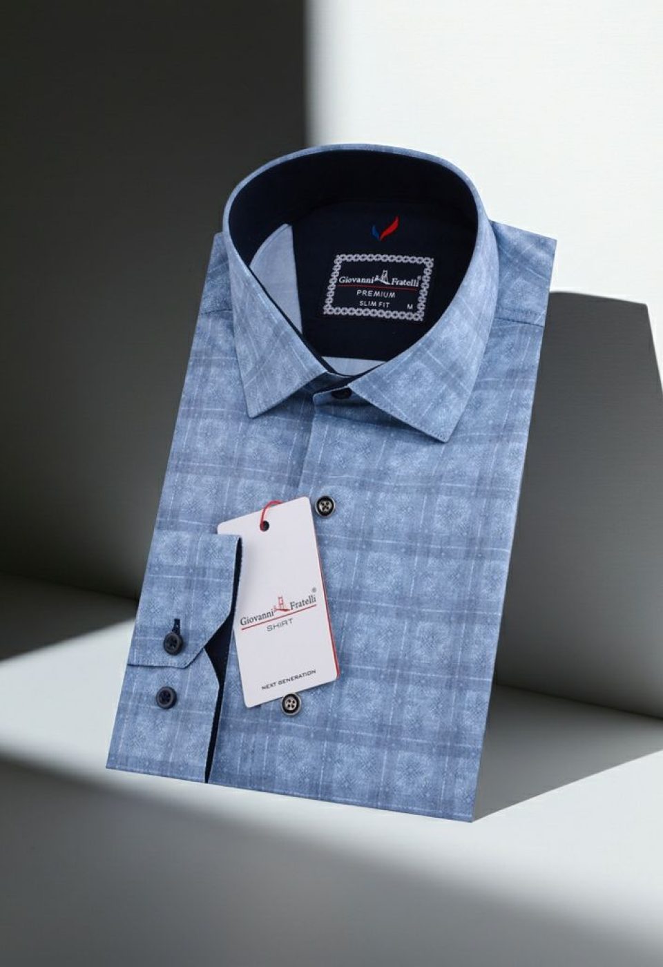 Slim Fit Uzun Kol Desenli Erkek Gömlek 3GMK311632002