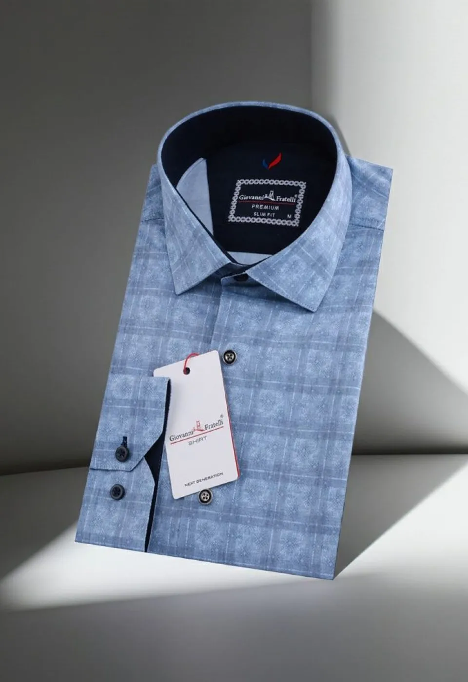 Slim Fit Uzun Kol Desenli Erkek Gömlek 3GMK311632002 - Giovanni Fratelli