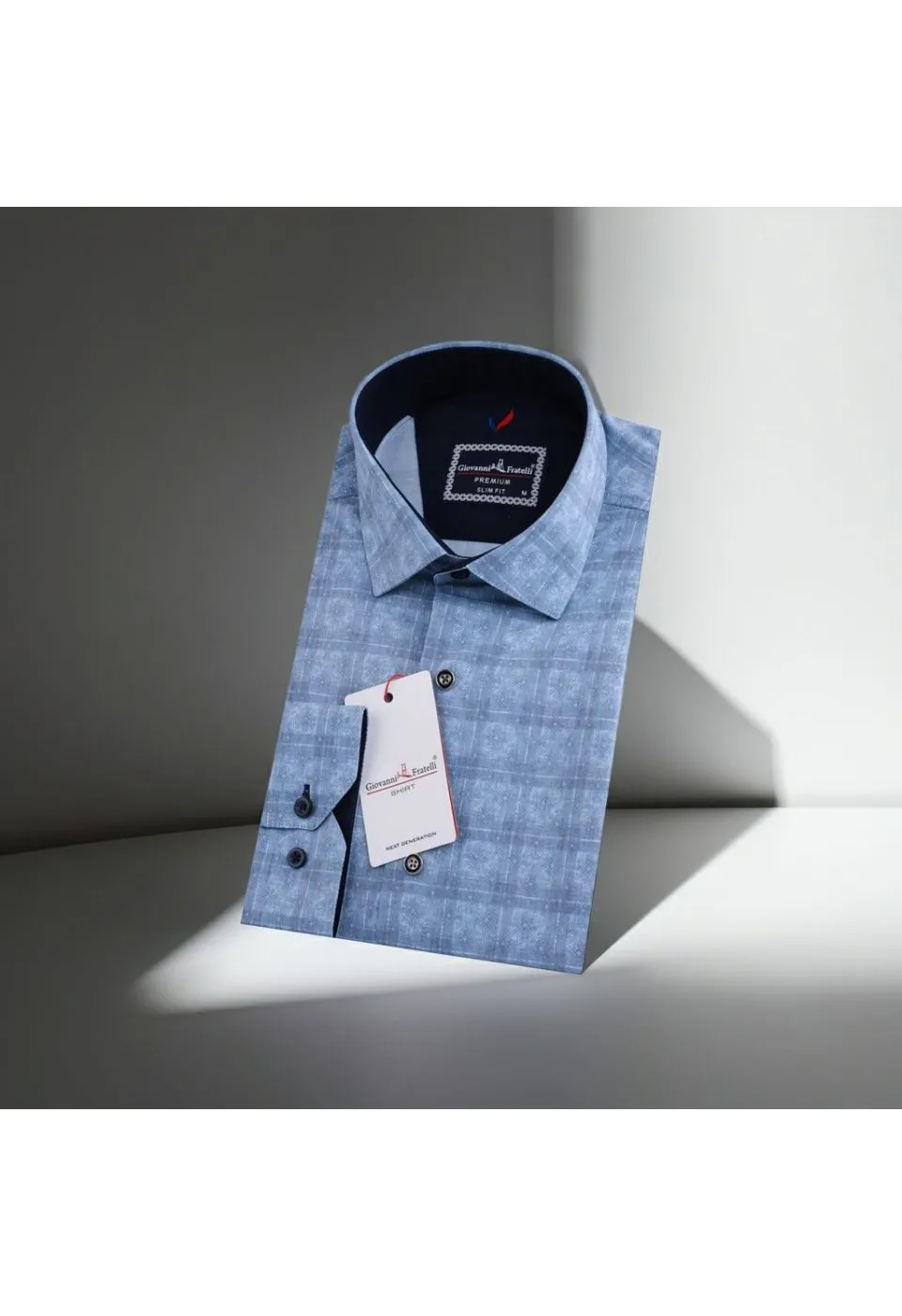 Slim Fit Uzun Kol Desenli Erkek Gömlek 3GMK311632002 - Giovanni Fratelli