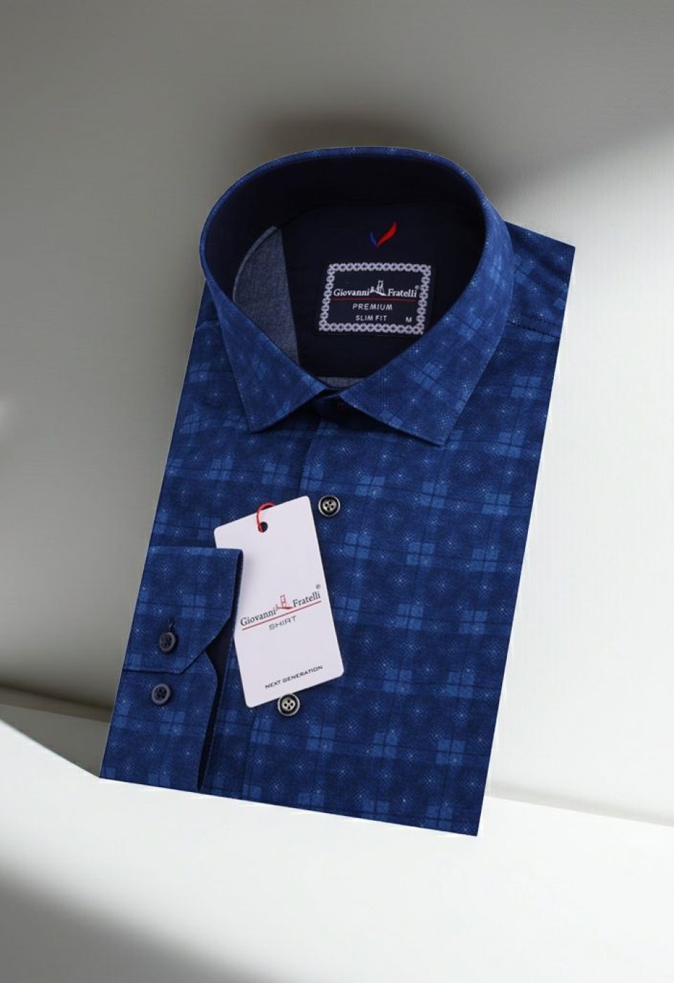 Slim Fit Uzun Kol Desenli Erkek Gömlek 3GMK311632003
