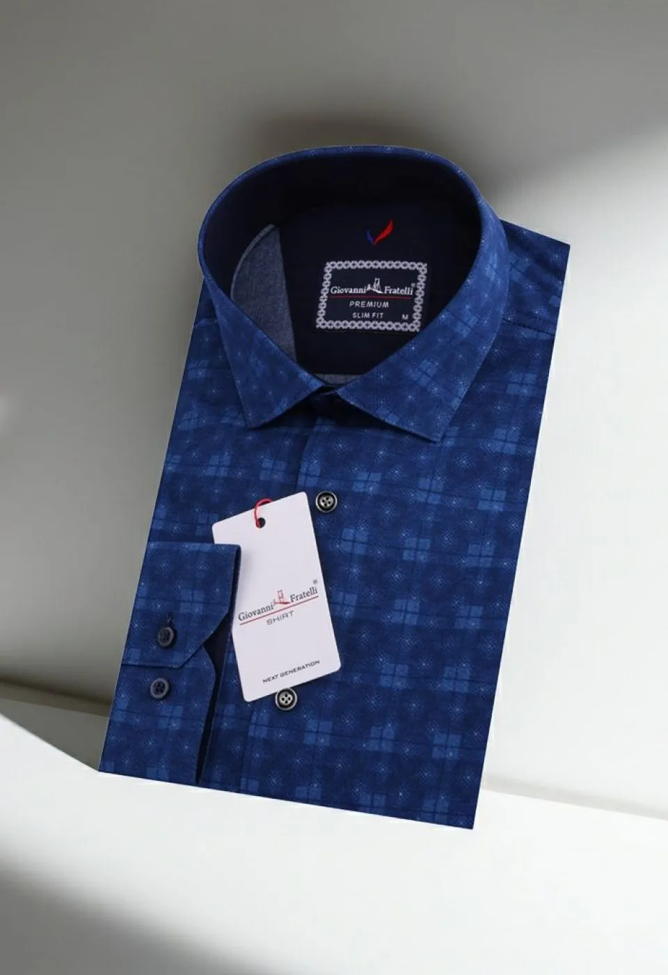 Slim Fit Uzun Kol Desenli Erkek Gömlek 3GMK311632003