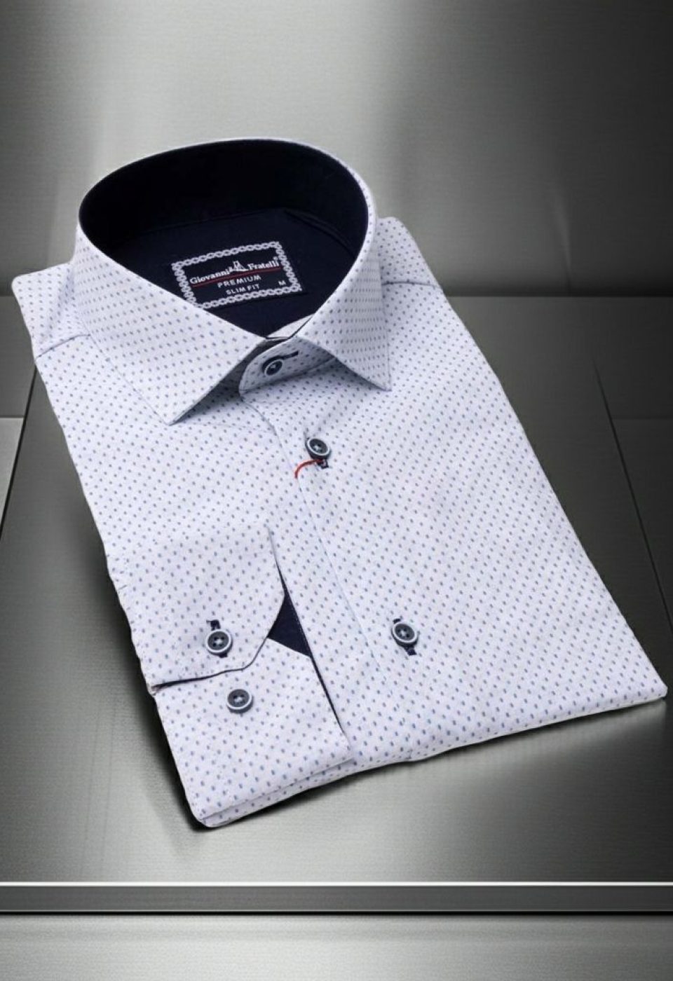 Slim Fit Uzun Kol Desenli Erkek Gömlek 3GMK311634001