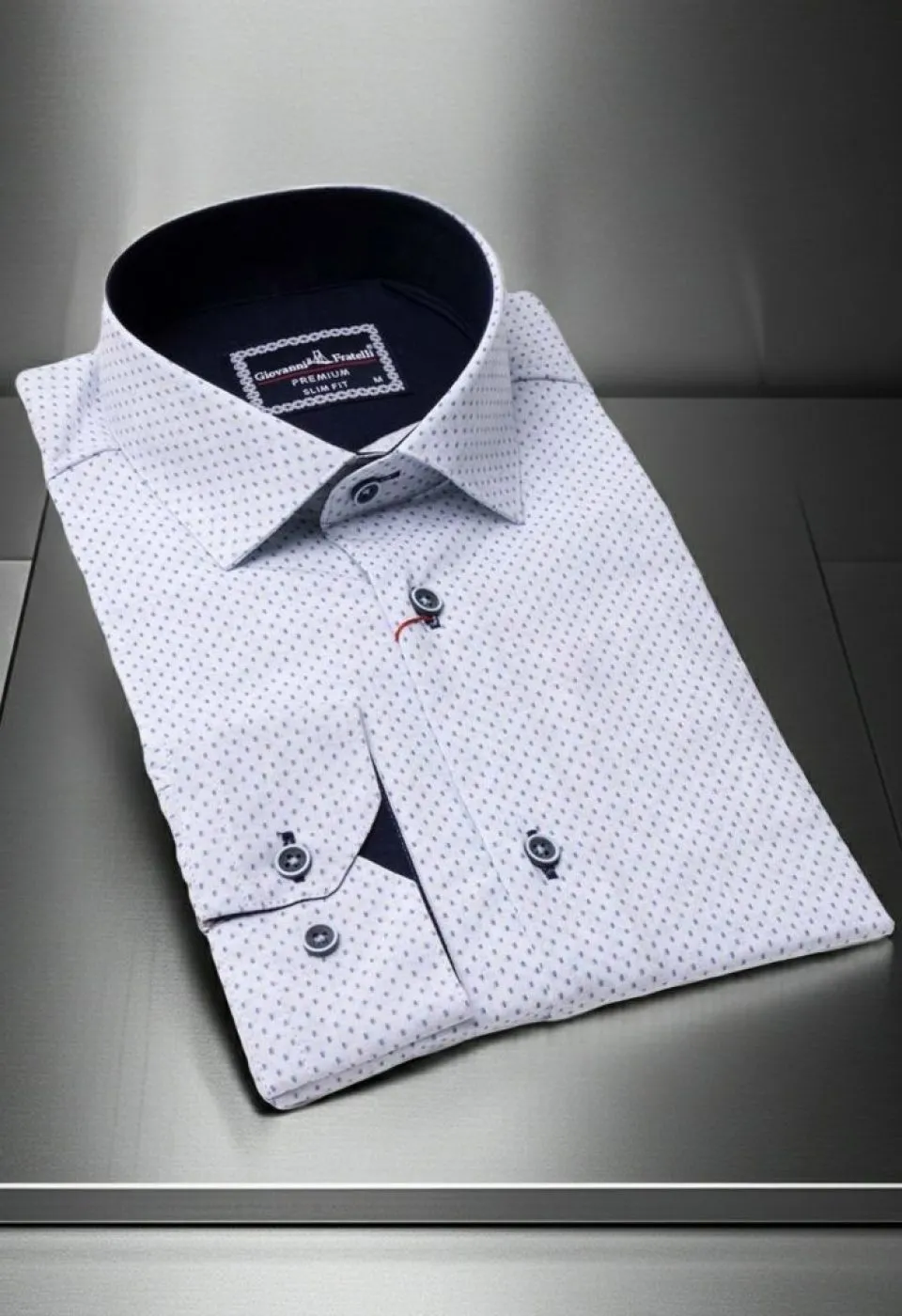 Slim Fit Uzun Kol Desenli Erkek Gömlek 3GMK311634001
