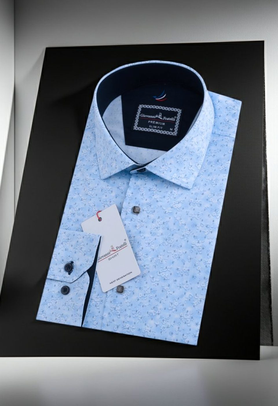 Slim Fit Uzun Kol Desenli Erkek Gömlek 3GMK311637004 - Giovanni Fratelli