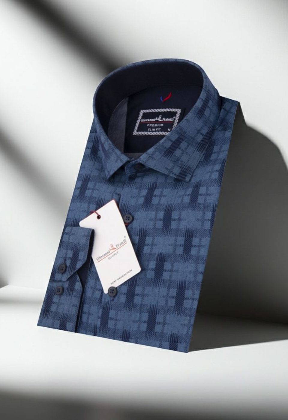 Slim Fit Uzun Kol Desenli Erkek Gömlek 3GMK311638013