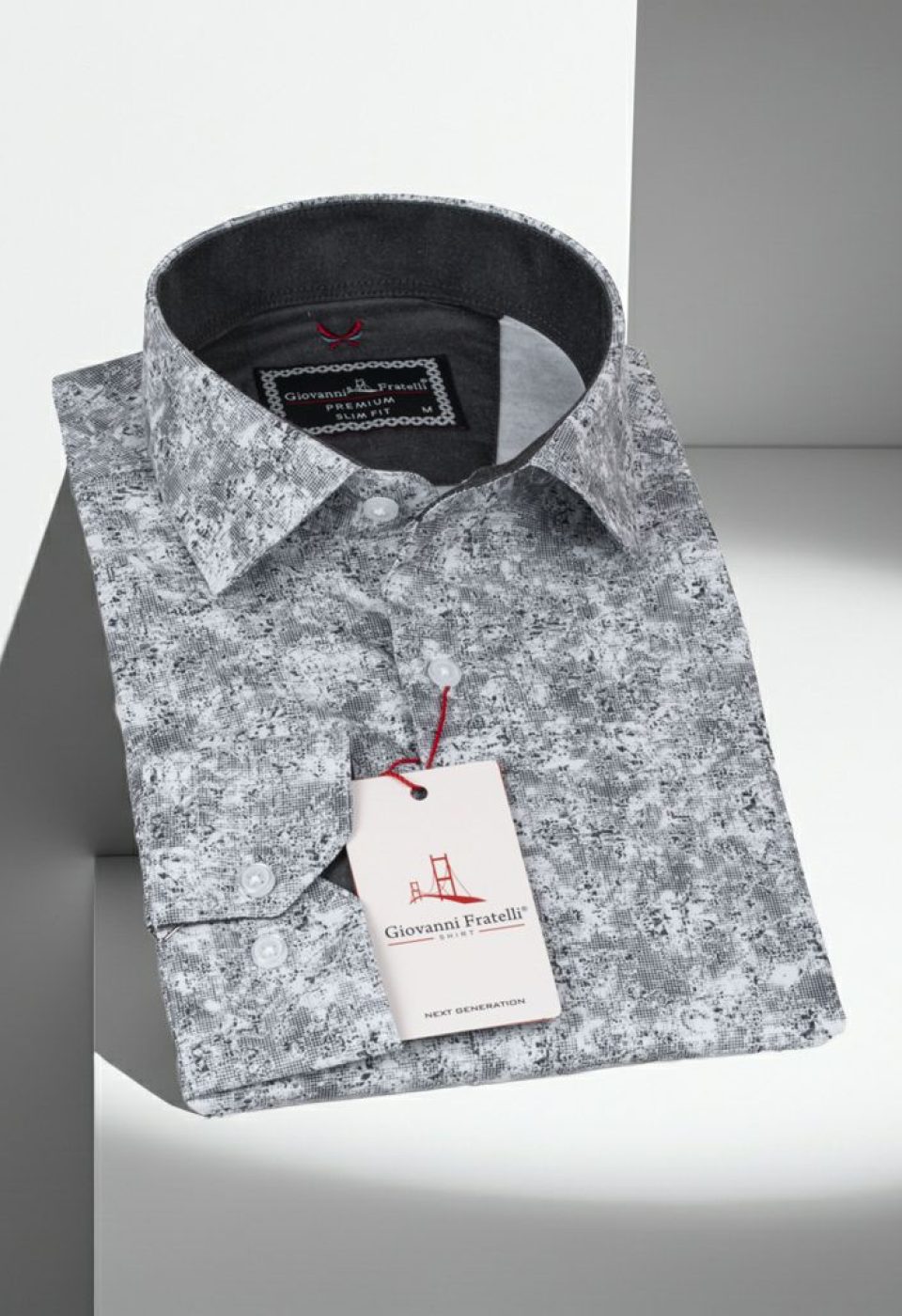 Slim Fit Uzun Kol Desenli Dijital Baskılı Erkek Gömlek 3GMK311641001
