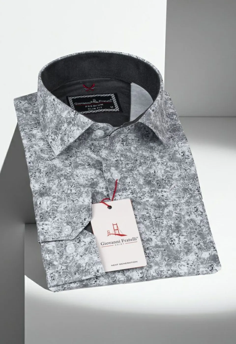 Slim Fit Uzun Kol Desenli Dijital Baskılı Erkek Gömlek 3GMK311641001