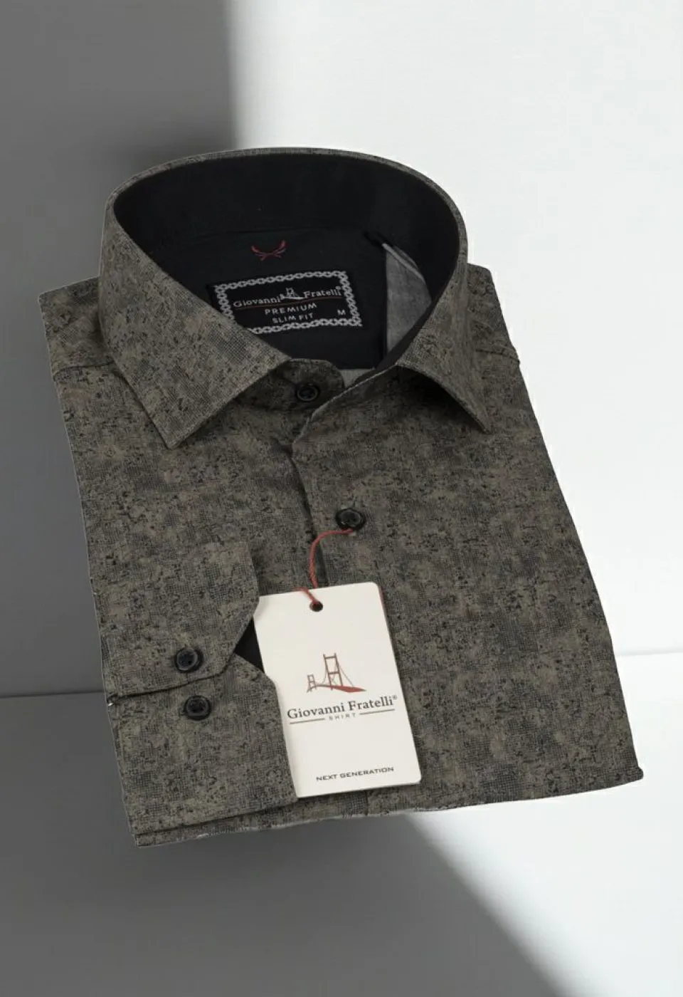 Slim Fit Uzun Kol Desenli Dijital Baskılı Erkek Gömlek 3GMK311641012