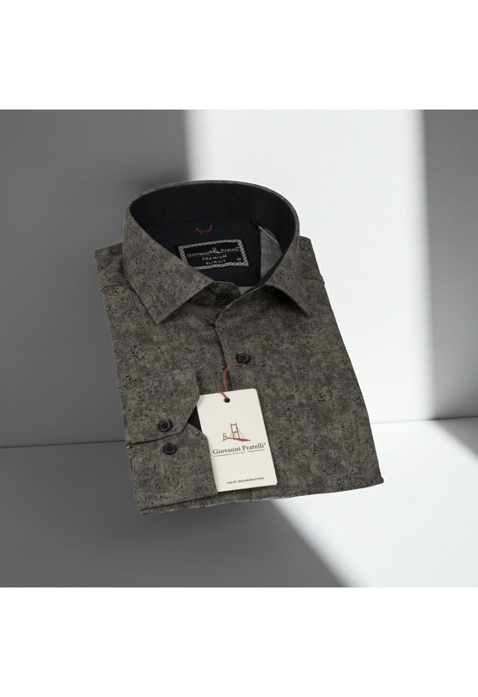 Slim Fit Uzun Kol Desenli Dijital Baskılı Erkek Gömlek 3GMK311641012 - Giovanni Fratelli