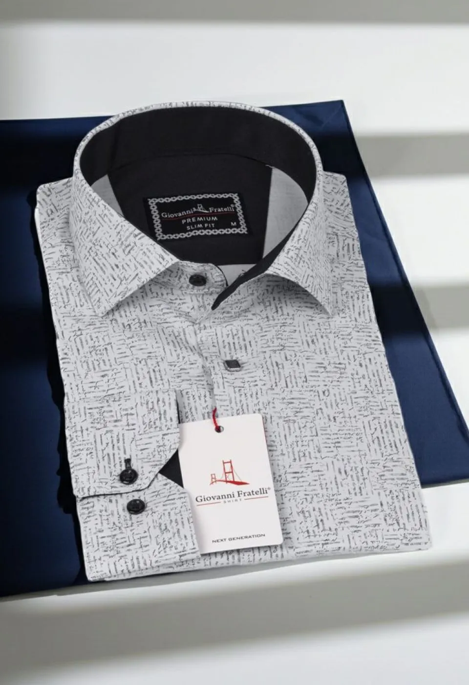 Slim Fit Uzun Kol Dijital Baskılı Desenli Erkek Gömlek 3GMK311642002 - Giovanni Fratelli