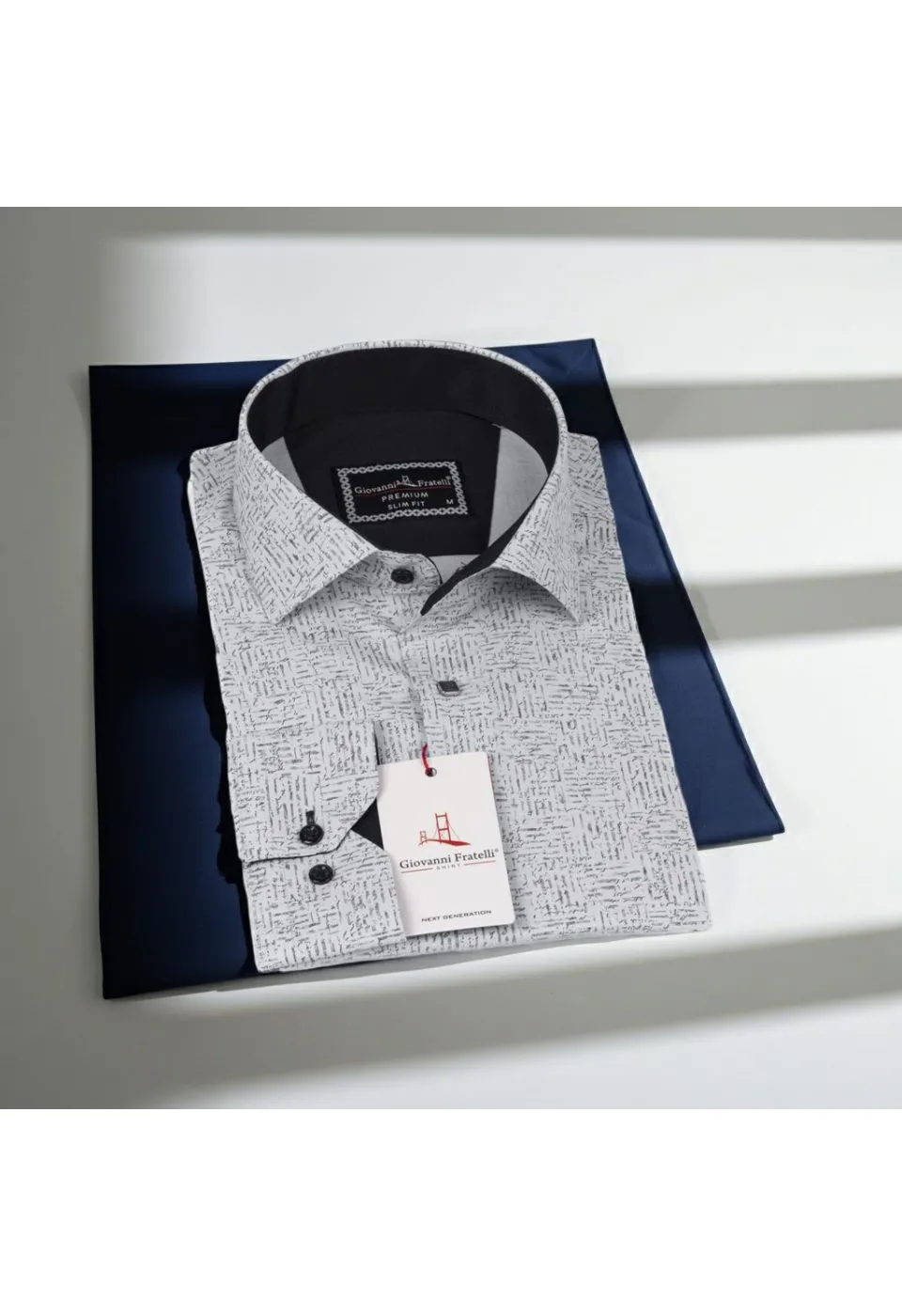 Slim Fit Uzun Kol Dijital Baskılı Desenli Erkek Gömlek 3GMK311642002 - Giovanni Fratelli