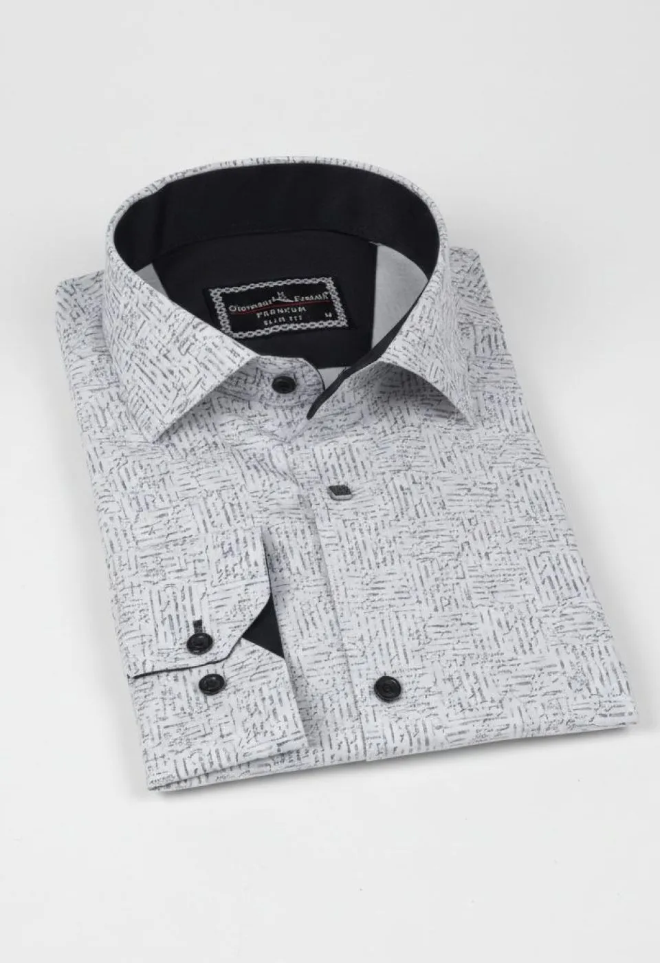 Slim Fit Uzun Kol Dijital Baskılı Desenli Erkek Gömlek 3GMK311642002 - Giovanni Fratelli