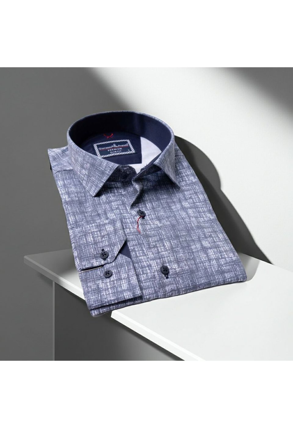 Slim Fit Uzun Kol Desenli Erkek Gömlek 3GMK311679001 - Giovanni Fratelli