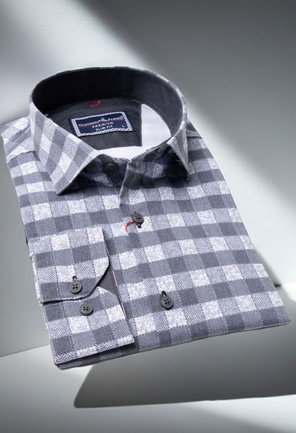 Slim Fit Uzun Kol Desenli Erkek Gömlek 3GMK311679002