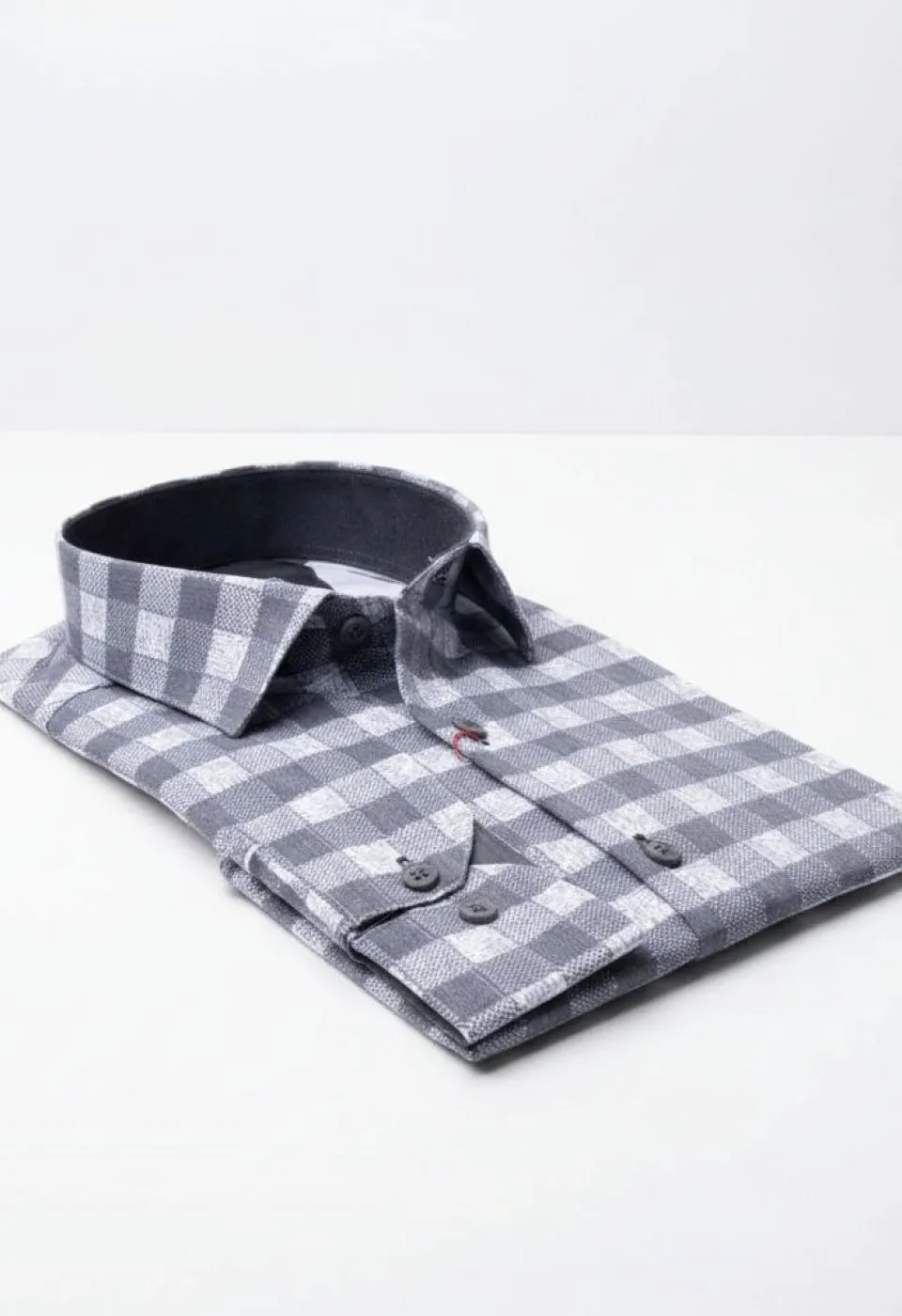 Slim Fit Uzun Kol Desenli Erkek Gömlek 3GMK311679002