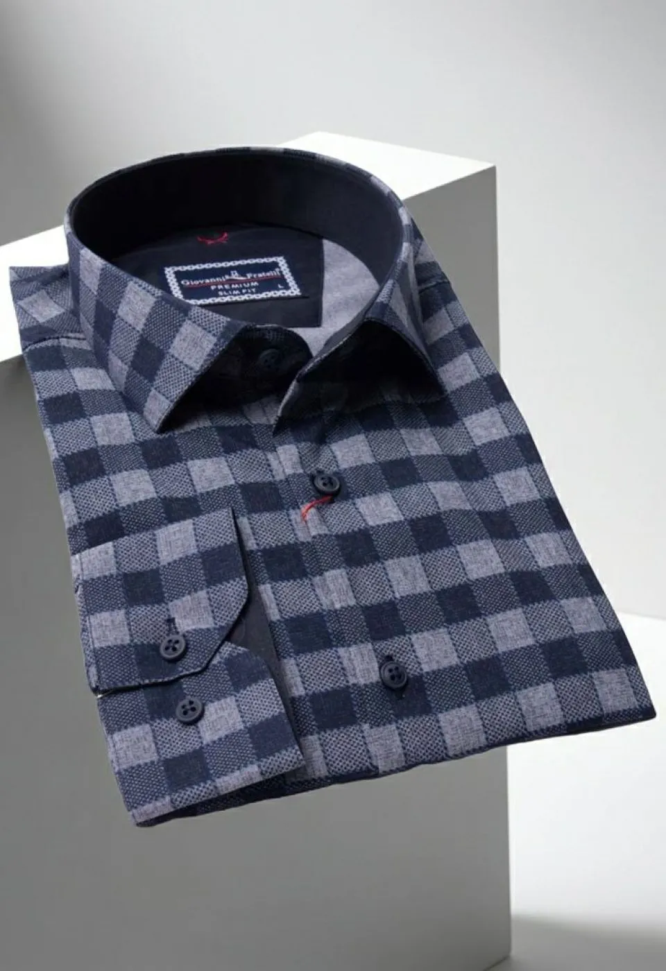 Slim Fit Uzun Kol Desenli Erkek Gömlek 3GMK311679004 - Giovanni Fratelli