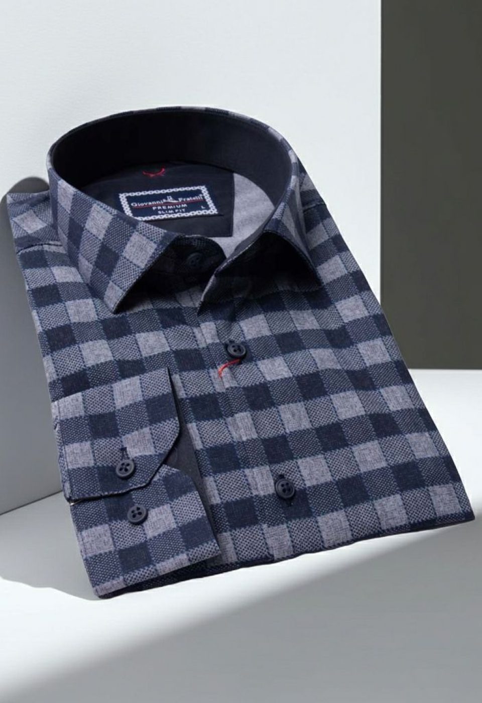 Slim Fit Uzun Kol Desenli Erkek Gömlek 3GMK311679004