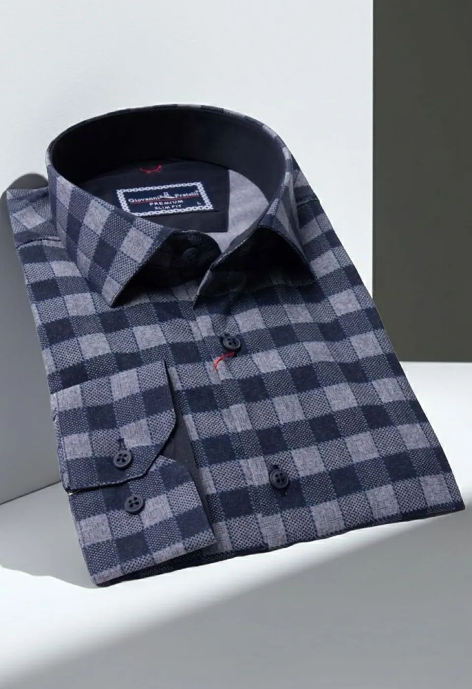 Slim Fit Uzun Kol Desenli Erkek Gömlek 3GMK311679004 - Giovanni Fratelli