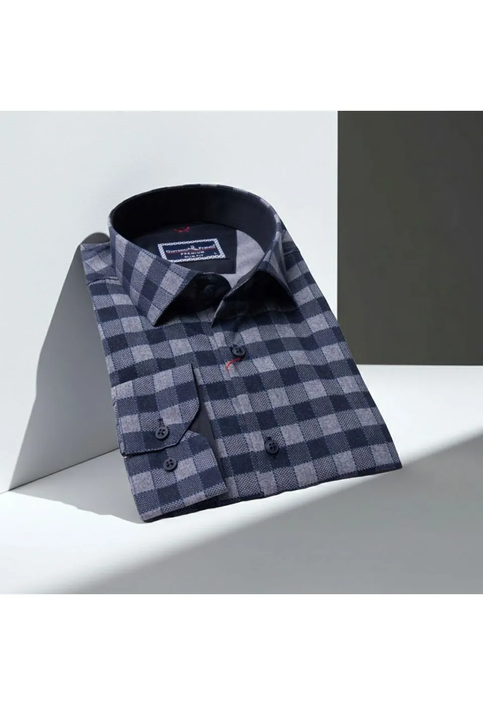 Slim Fit Uzun Kol Desenli Erkek Gömlek 3GMK311679004 - Giovanni Fratelli