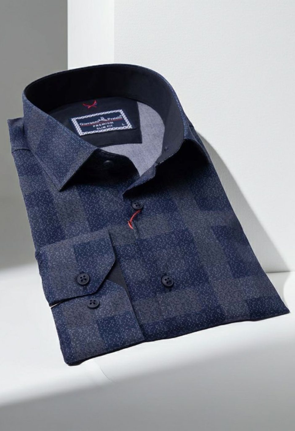 Slim Fit Uzun Kol Desenli Erkek Gömlek 3GMK311679008