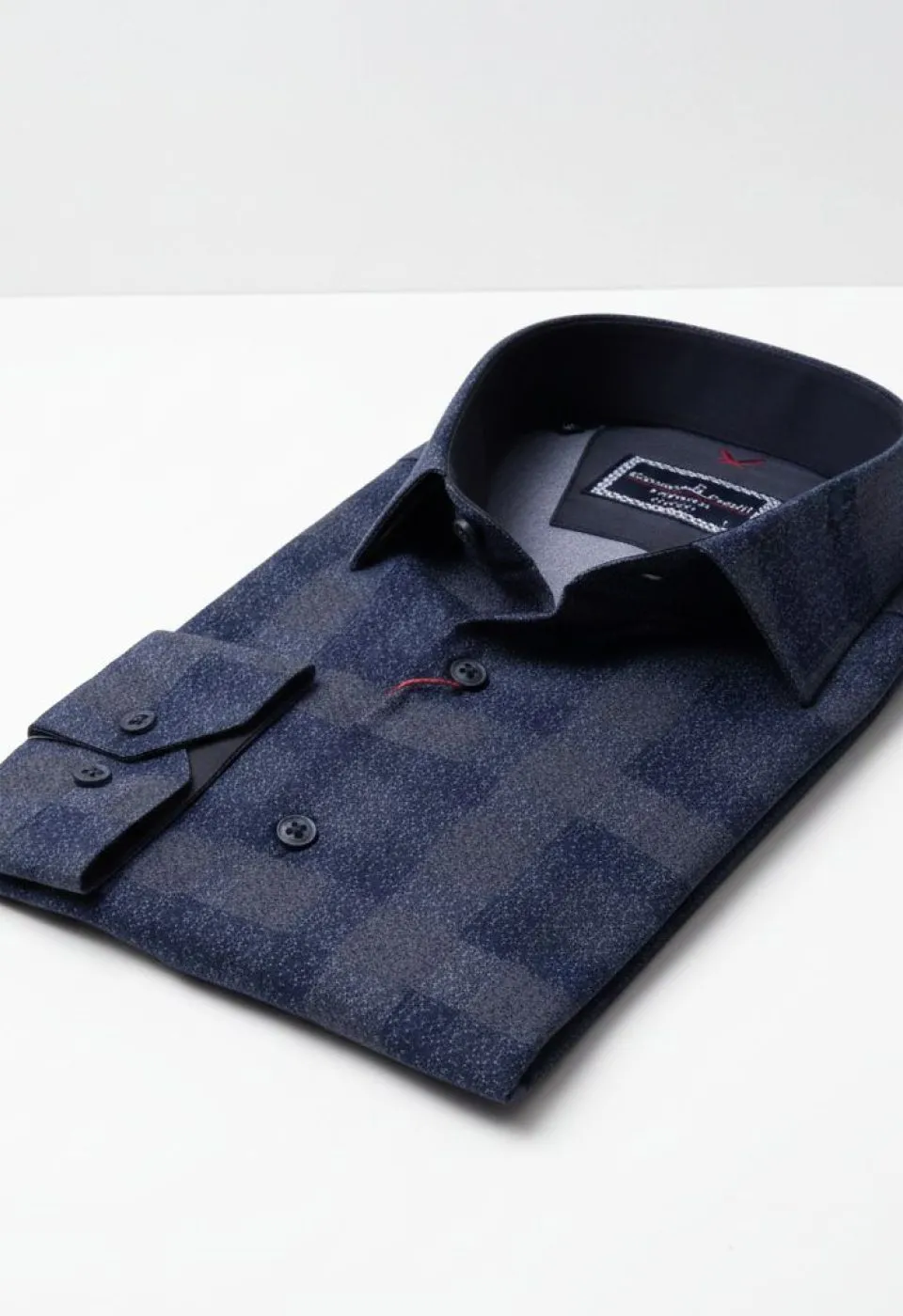 Slim Fit Uzun Kol Desenli Erkek Gömlek 3GMK311679008