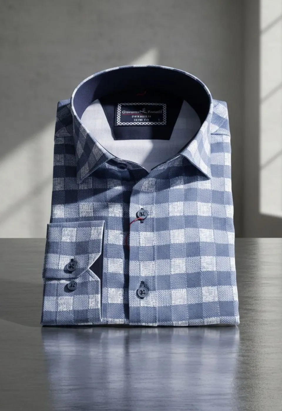 Slim Fit Uzun Kol Desenli Erkek Gömlek 3GMK311679010