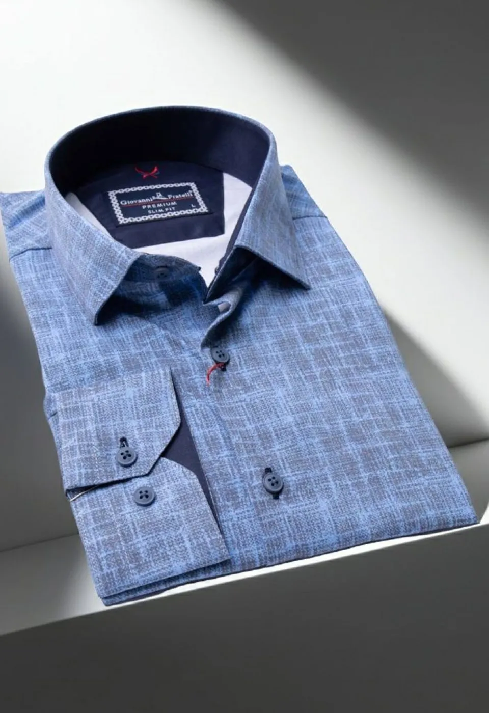 Slim Fit Uzun Kol Desenli Erkek Gömlek 3GMK311679011