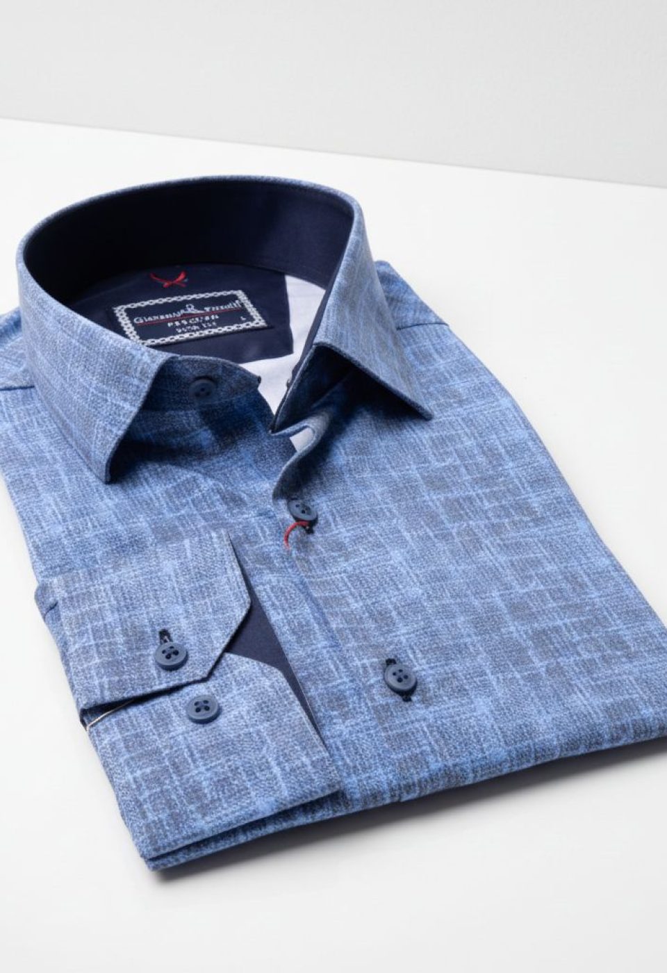 Slim Fit Uzun Kol Desenli Erkek Gömlek 3GMK311679011
