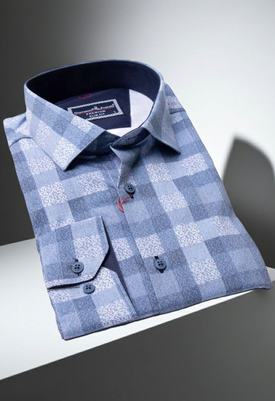 Slim Fit Uzun Kol Desenli Erkek Gömlek 3GMK311679013