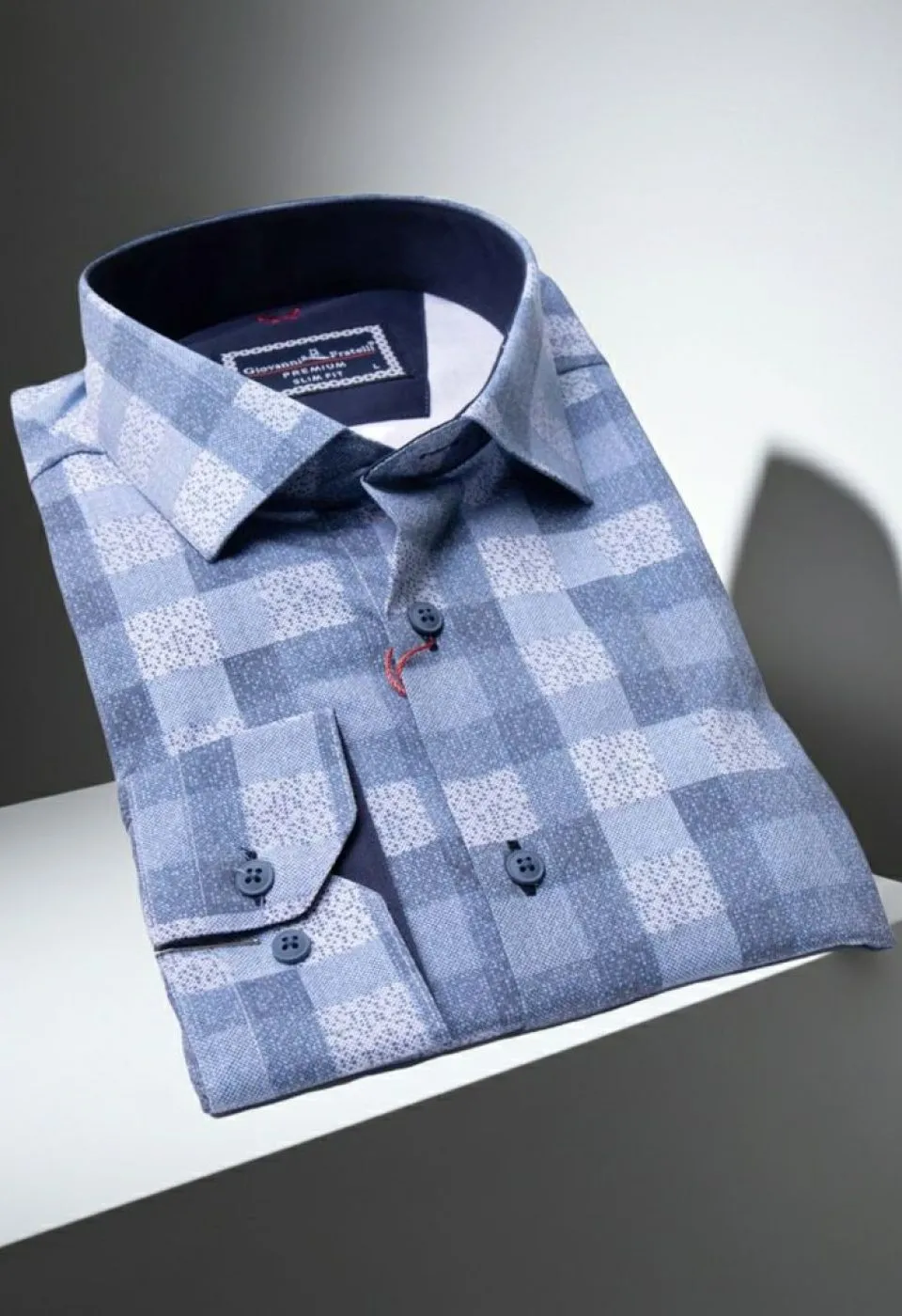 Slim Fit Uzun Kol Desenli Erkek Gömlek 3GMK311679013